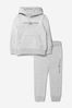 Boys Cotton Branded Tracksuit in Grey