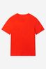 Boys Cotton Jersey Logo T-Shirt in Orange