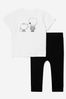 Baby Boys Cotton T-Shirt And Pants Set in White