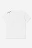 Boys Cotton Silhouette Portrait T-Shirt in White