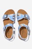 Girls Faux Leather Daisy Sandals in Blue
