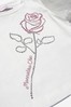 Girls Cotton And Tulle Rose T-Shirt in Cream