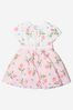 Baby Girls Cotton Rose Print Dress in Ivory