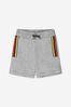 Boys Cotton Striped Bermuda Shorts in Grey