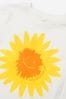 Girls Cotton Jersey Sunflower T-Shirt in White