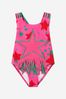 Girls Star Print Swimsuit With Tassels in Pink