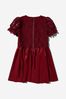 Girls Crepe Mini Dress in Burgundy