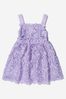 Girls Guipure Lace Azalea Bow Detail Dress in Lilac