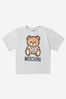 Unisex Cotton Teddy Toy Logo T-Shirt in Grey