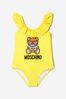 Girls Teddy Toy Logo Swimsuit in Yellow