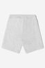 Boys Cotton Logo Shorts in Grey
