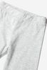 Girls Cotton Logo Print Leggings in Grey