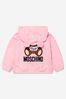 Baby Girls Teddy Toy Hooded Jacket With Ears in Pink