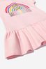 Baby Girls Cotton Rainbow Logo Dress in Pink