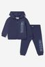 Baby Unisex Cotton Logo Tracksuit in Navy