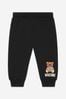Baby Unisex Cotton Teddy Toy Logo Tracksuit in Black