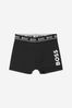Boys Cotton Jersey Boxer Shorts 2 Pack in Black and White