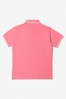 Boys Pink Cotton Logo Polo Shirt