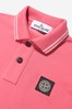 Boys Pink Cotton Logo Polo Shirt