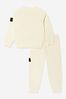 Boys Cotton Branded Tracksuit in Cream