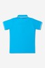 Boys Blue Cotton Logo Polo Shirt