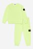 Boys Cotton Branded Tracksuit in Green