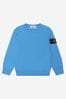 Boys Cotton Branded Tracksuit in Blue