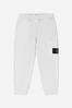 Boys Cotton Branded Tracksuit in White