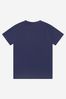 Kids Cotton Jersey Medusa Logo T-Shirt in Navy