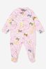 Baby Girls Cotton Butterfly Barocco Babygrow in Pink