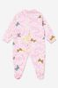 Baby Girls Cotton Butterfly Barocco Babygrow in Pink