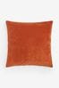 Burnt Orange Soft Velour Large Square Cushion