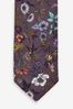 Dark Purple Floral Slim Pattern Tie