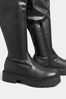 Yours Curve Black Wide Fit Over The Knee Chunky Cleated Champion Boots