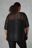 Live Unlimited Curve Metallic Dobby Overlay Black Top