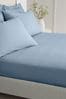 Bianca Blue 200 Thread Count Cotton Percale Deep Fitted Sheet