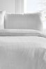 Catherine Lansfield White Woven Check 300 Thread Count Fitted Sheet