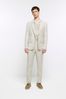 River Island Natural Stone Linen Suit Trousers