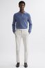 Reiss Blue Melange Holms Merino Wool Polo Shirt