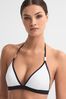 Reiss White/Navy Rutha Triangle Halterneck Bikini Top