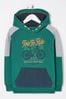Fat Face Green Bike Graphic Popover Hoodie