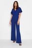 Long Tall Sally Blue Short Sleeve Wide Leg Jumpsuit