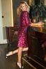 Sosandar Pink Bardot Guipure Lace Dress