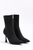 River Island Black Knitted Point Ankle FLYwear Boots