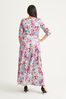 Scarlett & Jo Pink & Light Blue Floral Elizabeth Print Satin Maxi Gown