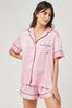 Victoria's Secret Pink Iconic Stripe Satin Stripe Short Pyjamas