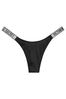 Buy Victoria's Secret Black Smooth Thong Shine Strap Knickers from