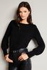 Lipsy Black Scallop Long Sleeve Knitted Jumper