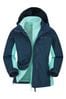 Mountain Warehouse Mid Blue Lightning 3 In 1 Kids Waterproof Jacket