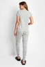 Threadbare Grey Star Print Cotton Short Sleeve Loungewear Set
